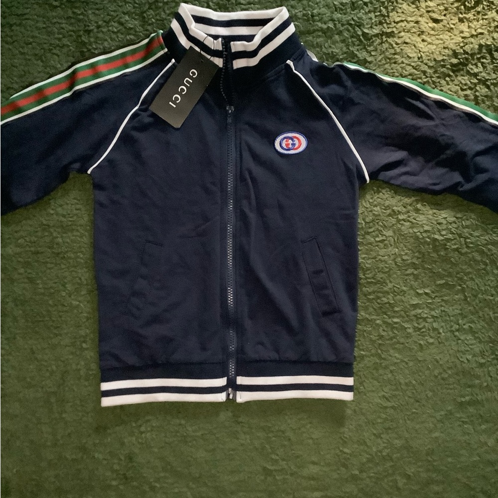 Gucci Navy Track Jacket with Stripes